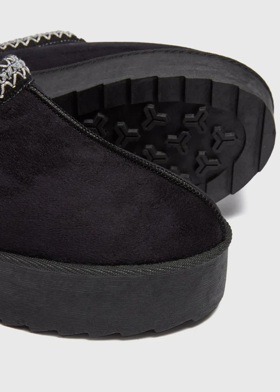 Black Snug Trim Mule