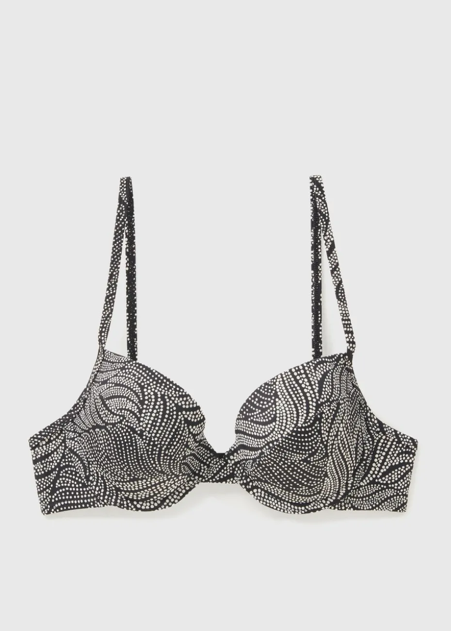 Black Spot Cupped Bikini Top