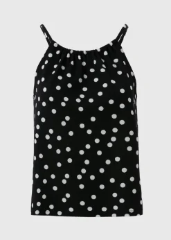 Black Spot Print Co Ord Cami Top