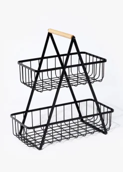 Black Wire Two Tier Fruit Basket