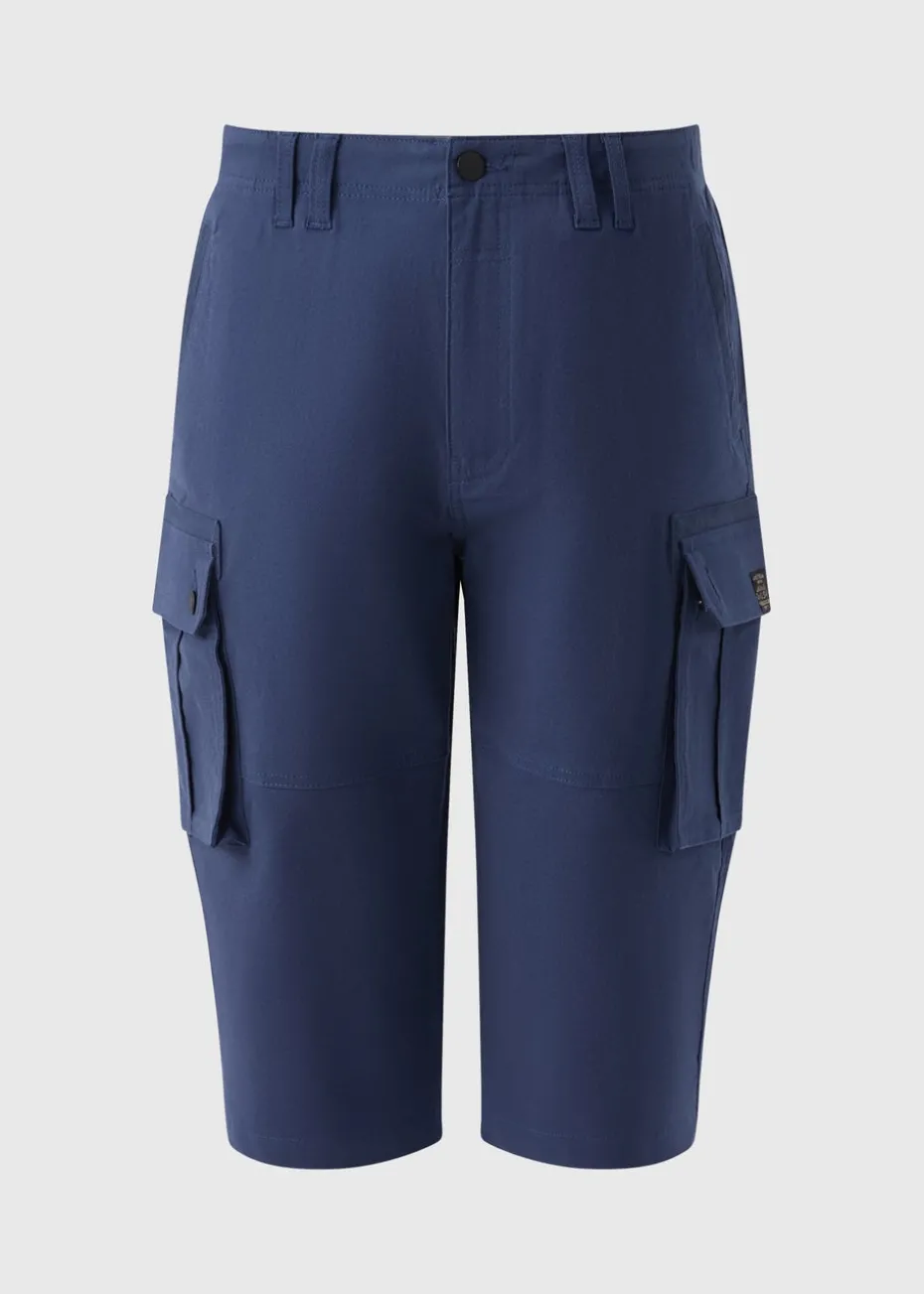 Blue 3/4 Cargo Shorts