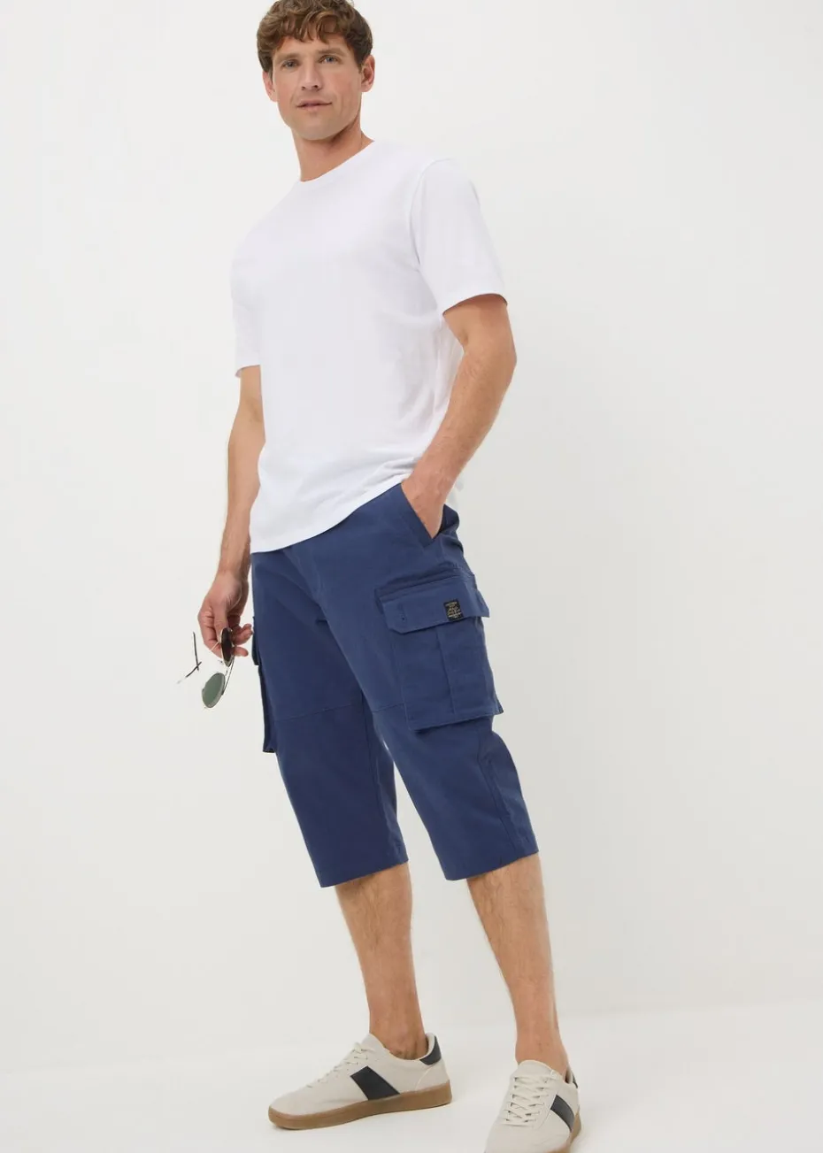 Blue 3/4 Cargo Shorts