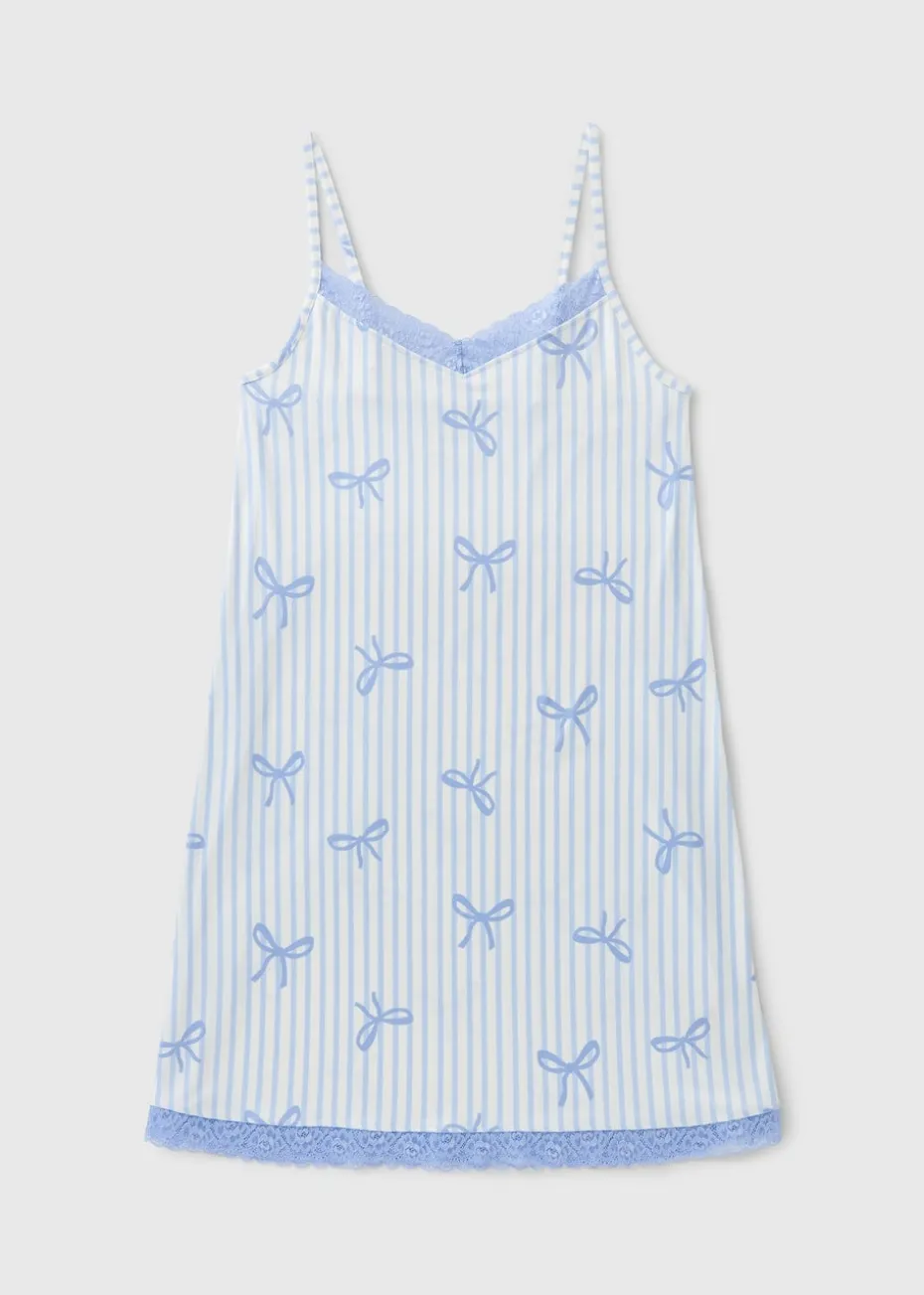 Blue Bow Chemise
