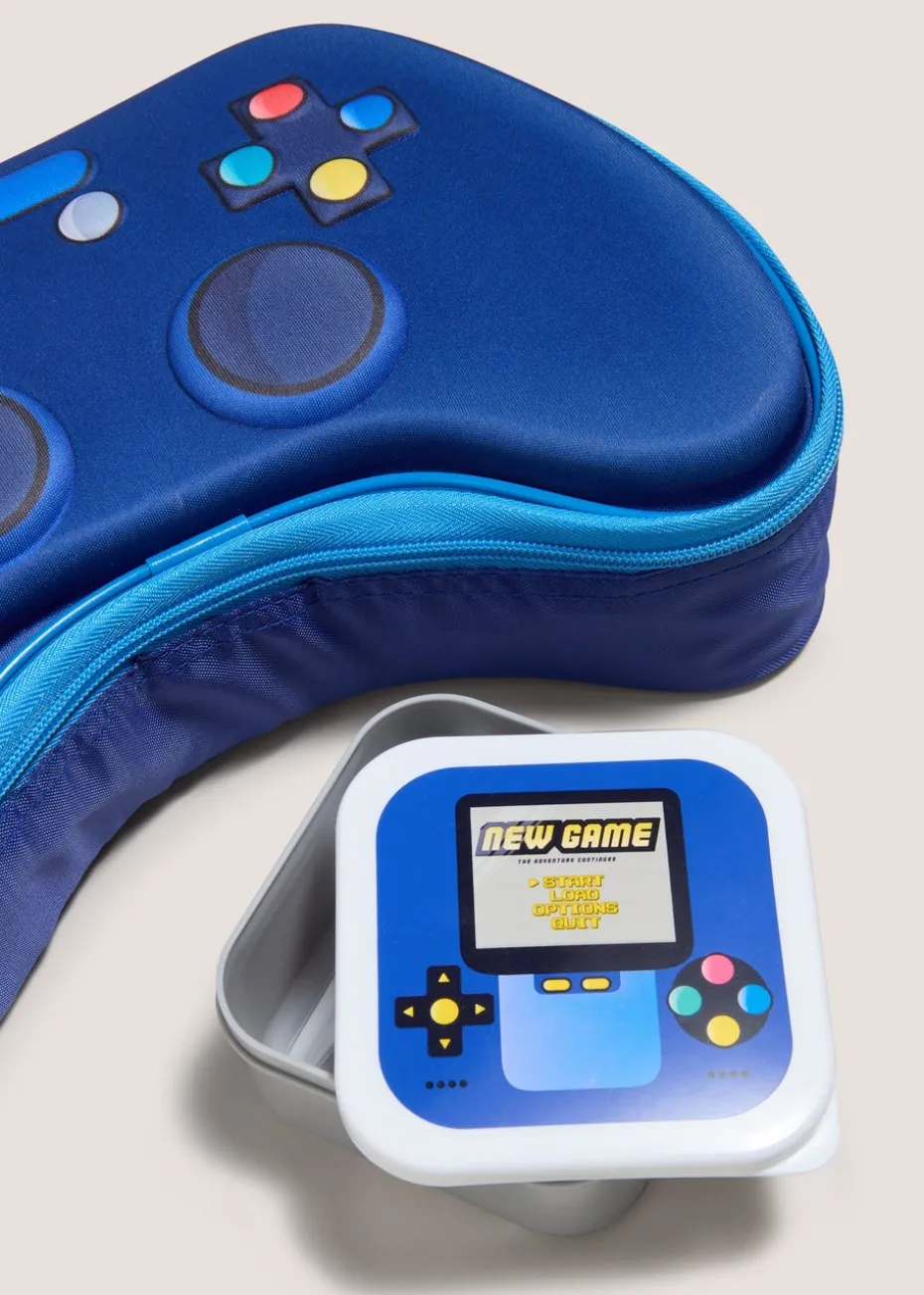 Blue Gaming Lunch Bag & Snack Box