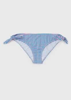 Blue Geo Print Twist Bottoms