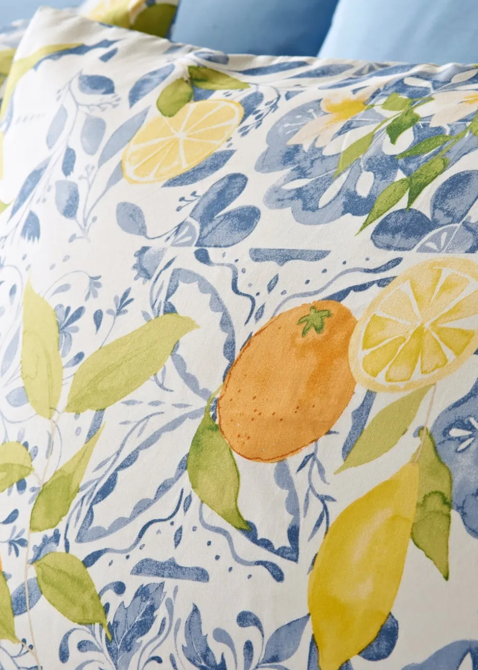 Blue Lemon Tiles Duvet Set