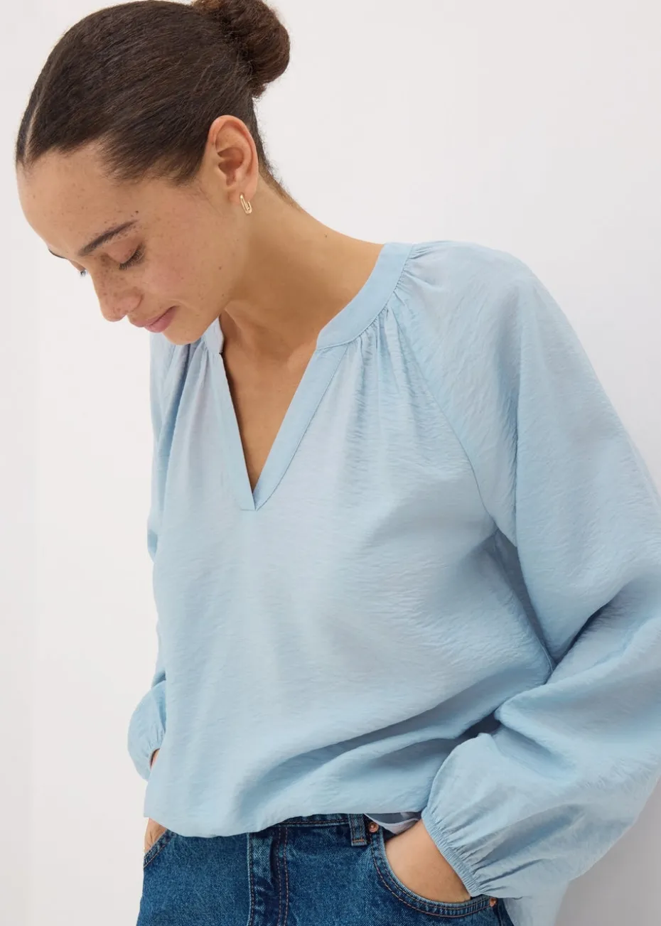 Blue Popover Blouse