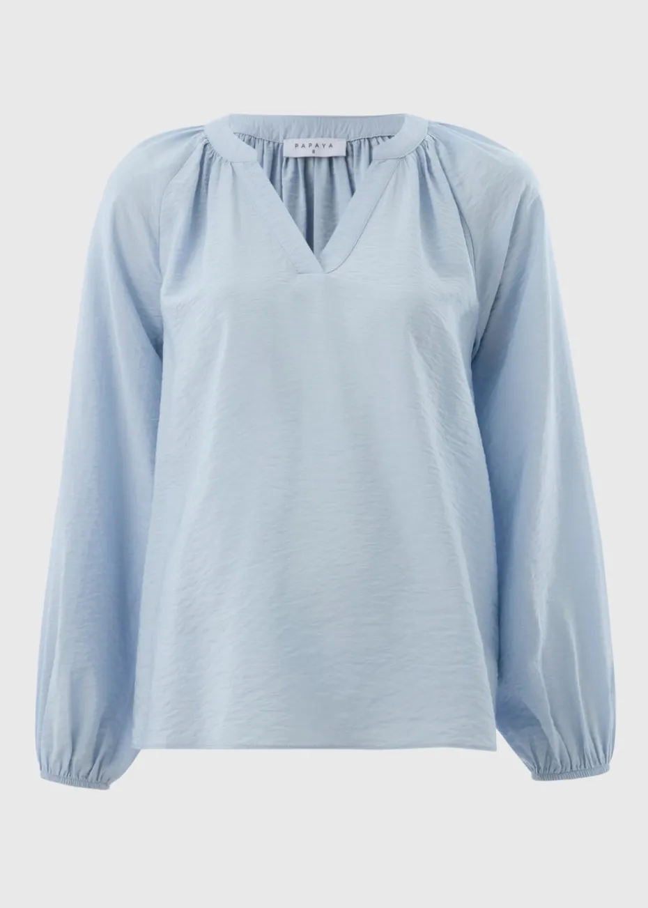 Blue Popover Blouse