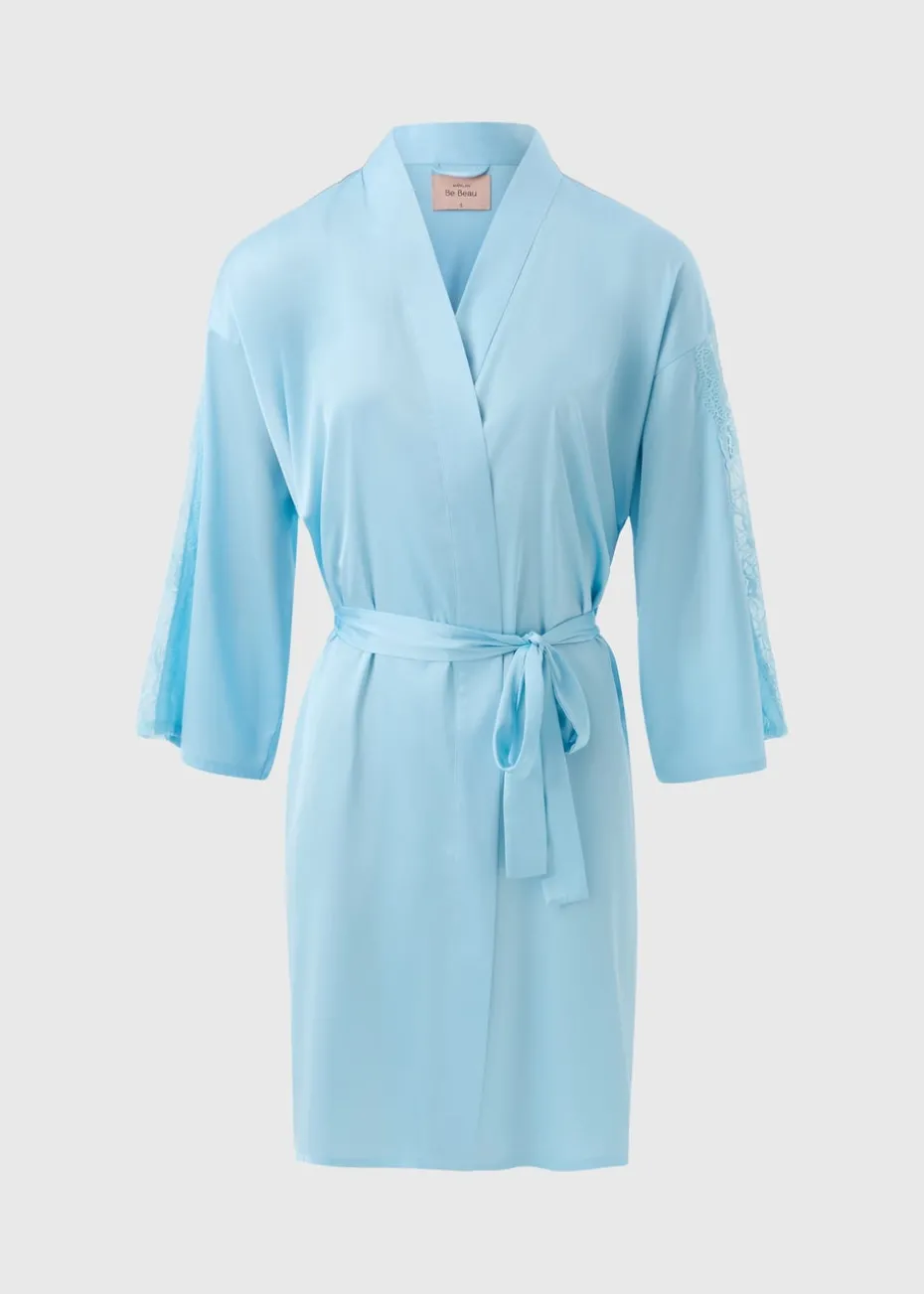 Blue Satin Dressing Gown
