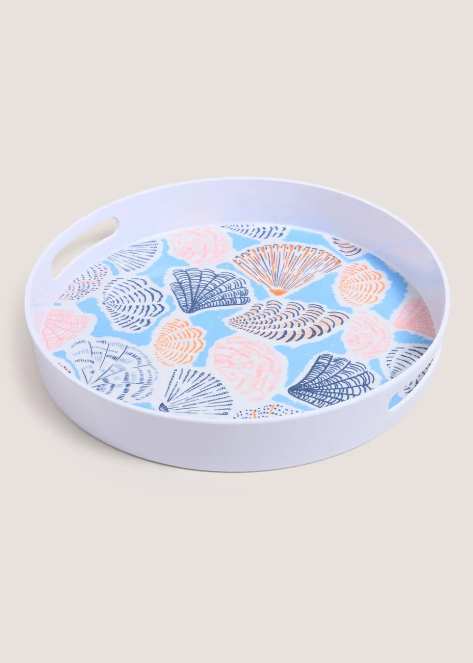 Blue Shell Melamine Tray