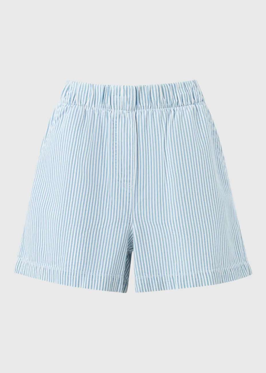 Blue Stripe Pull On Shorts
