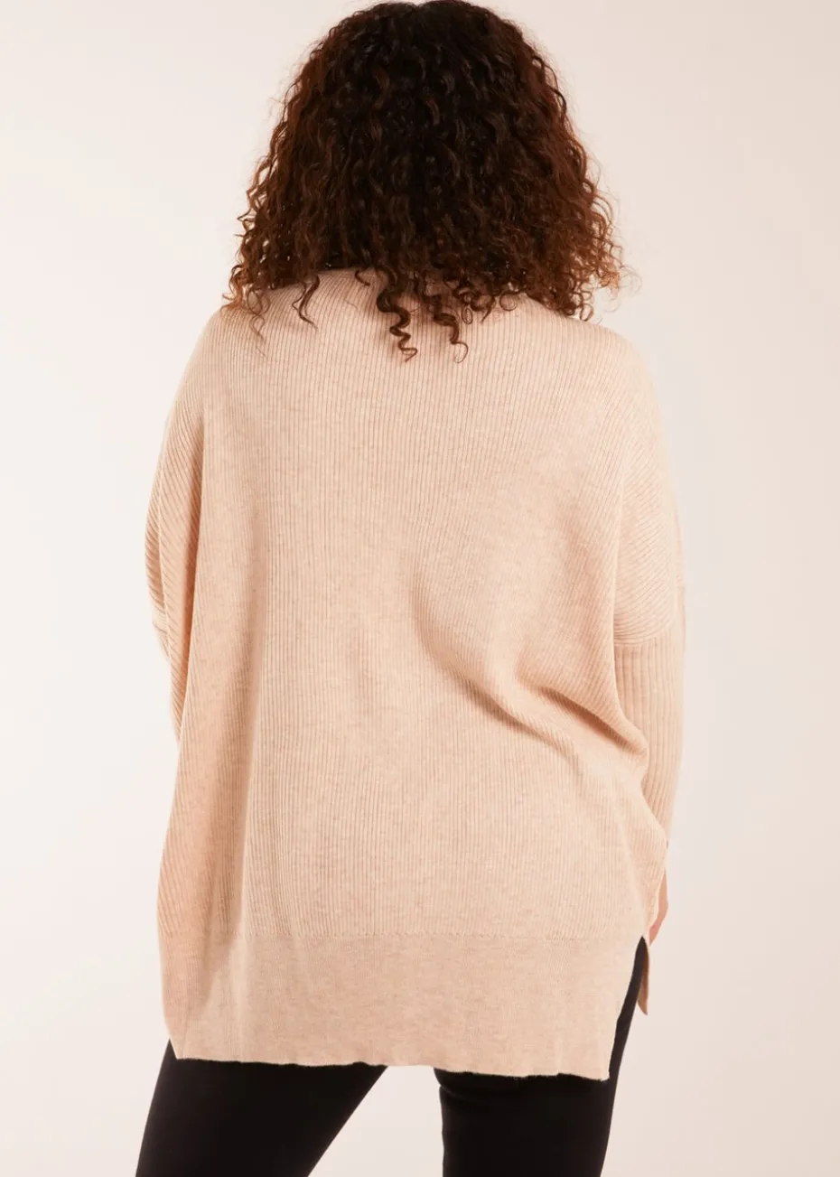 Blue Vanilla Asymmetric Hem Detail Jumper