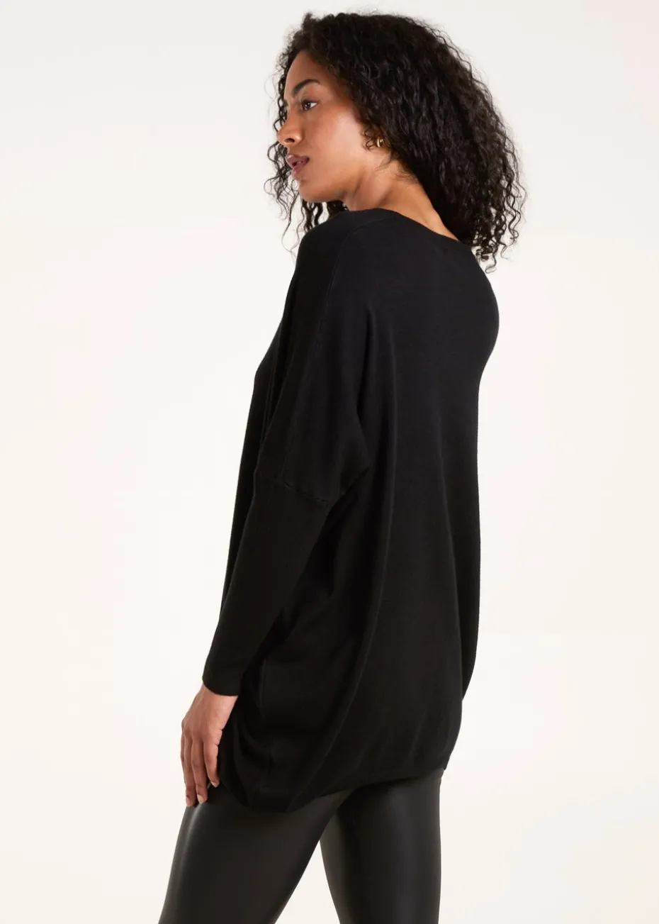 Blue Vanilla Black Cut Out Flower Pearl Details Jumpers