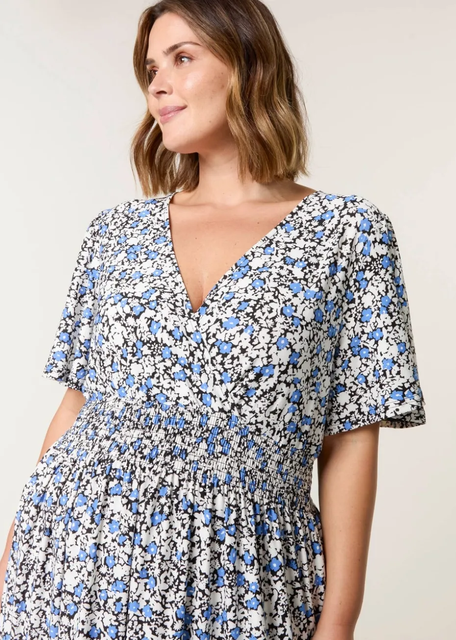 Blue Vanilla Blue Curve Wrap Front Dress