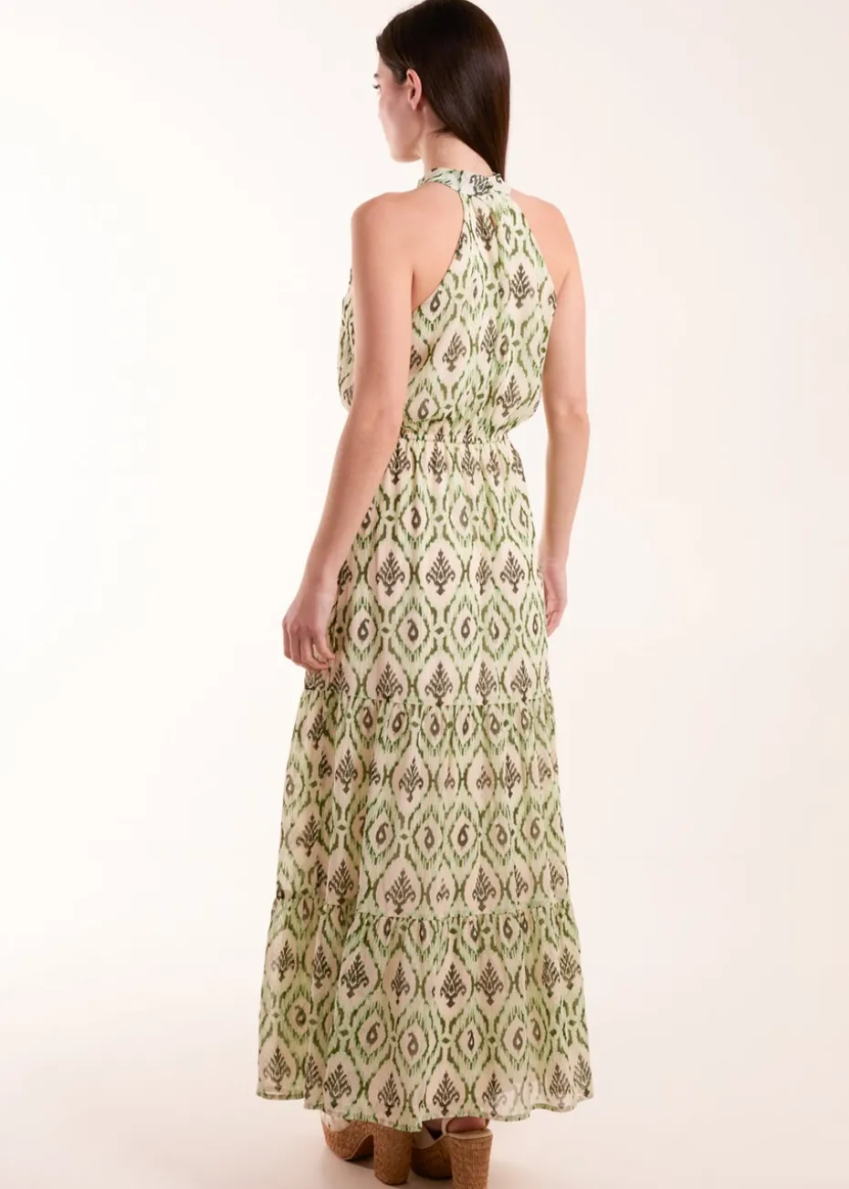Blue Vanilla Green Halter Neck Maxi Dress