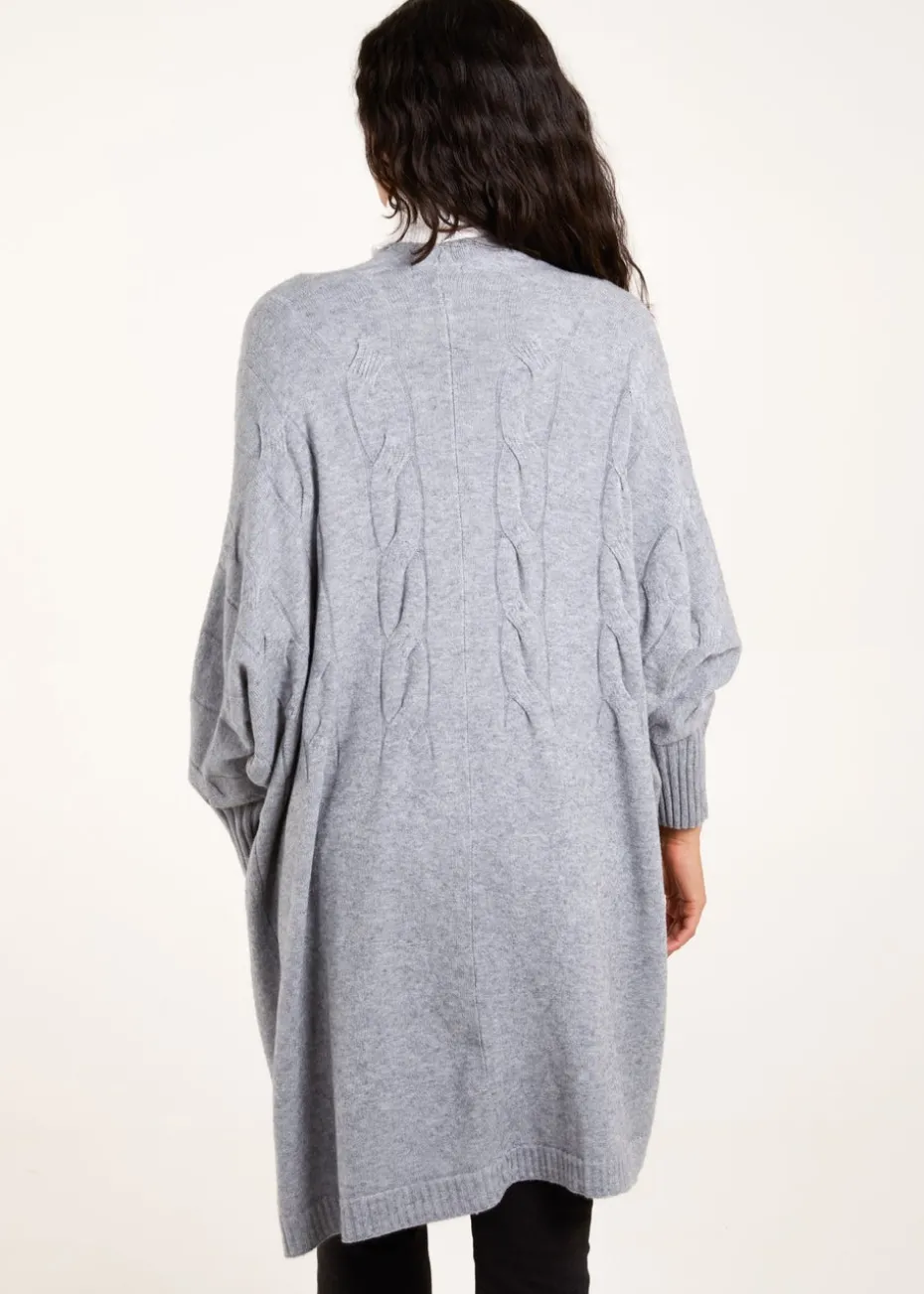 Blue Vanilla Grey Cable Knit Cardigan