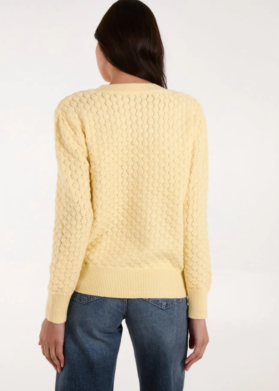 Blue Vanilla Lemon Textured Knit Jumper