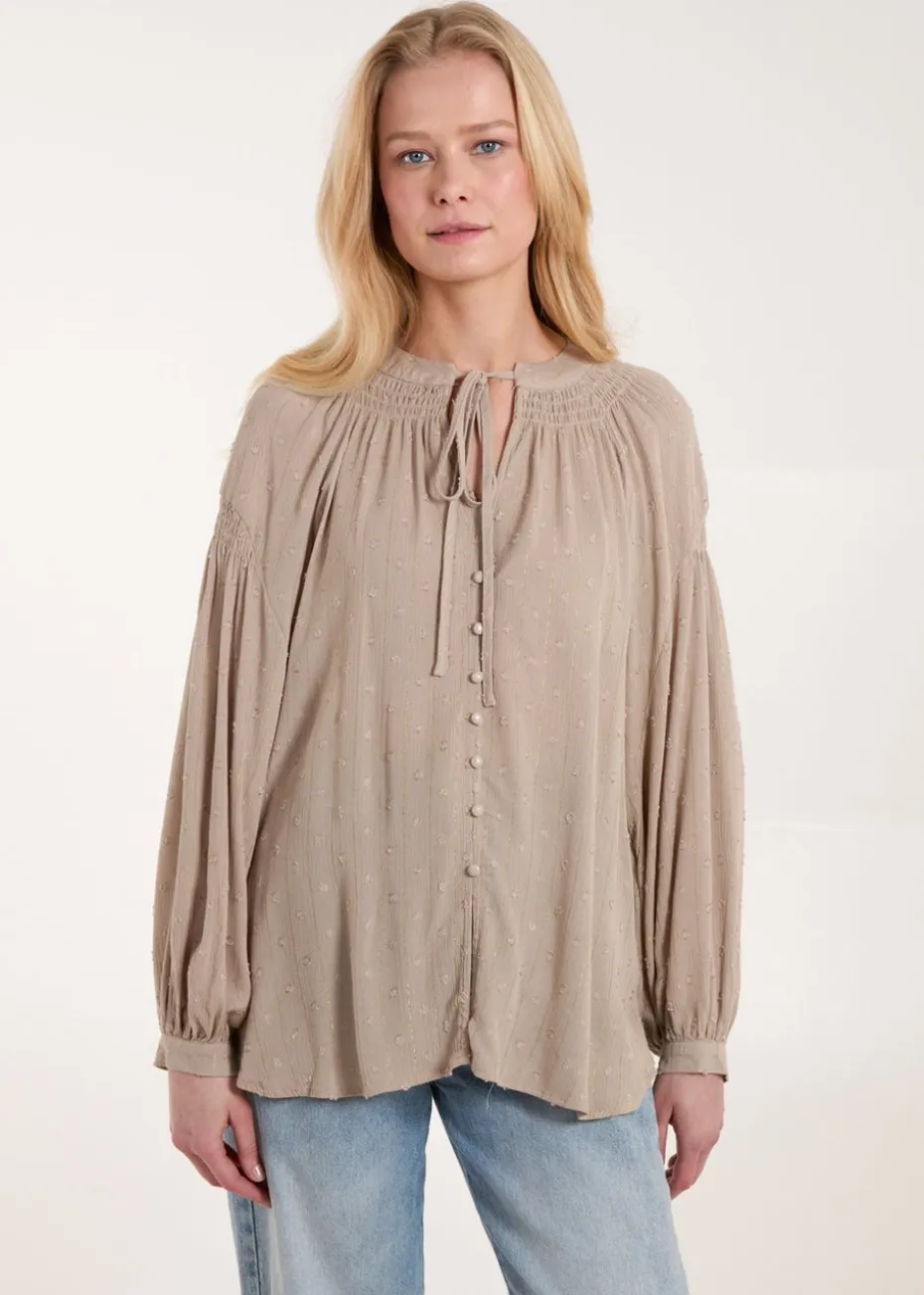 Blue Vanilla Mocha Long Sleeve Button Down Shirt