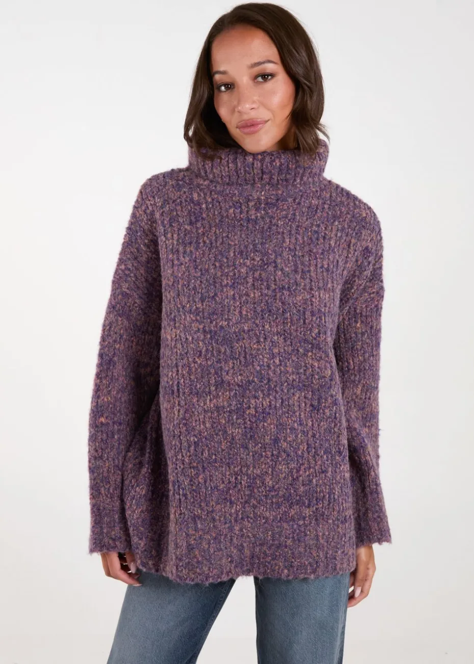 Blue Vanilla Purple Turtle Neck Specked Jumper