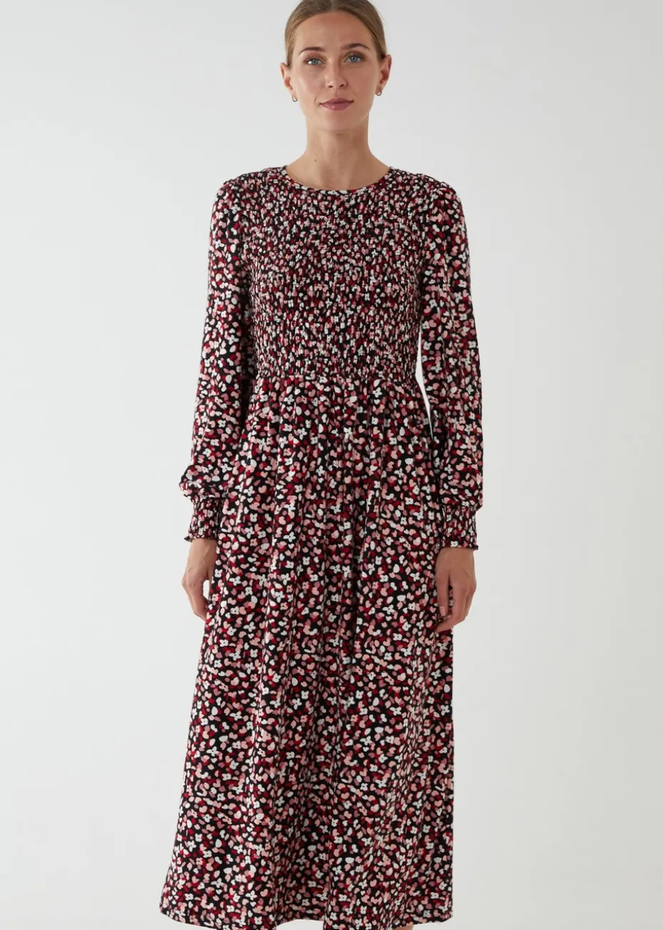 Blue Vanilla Smock Front Midi Dress