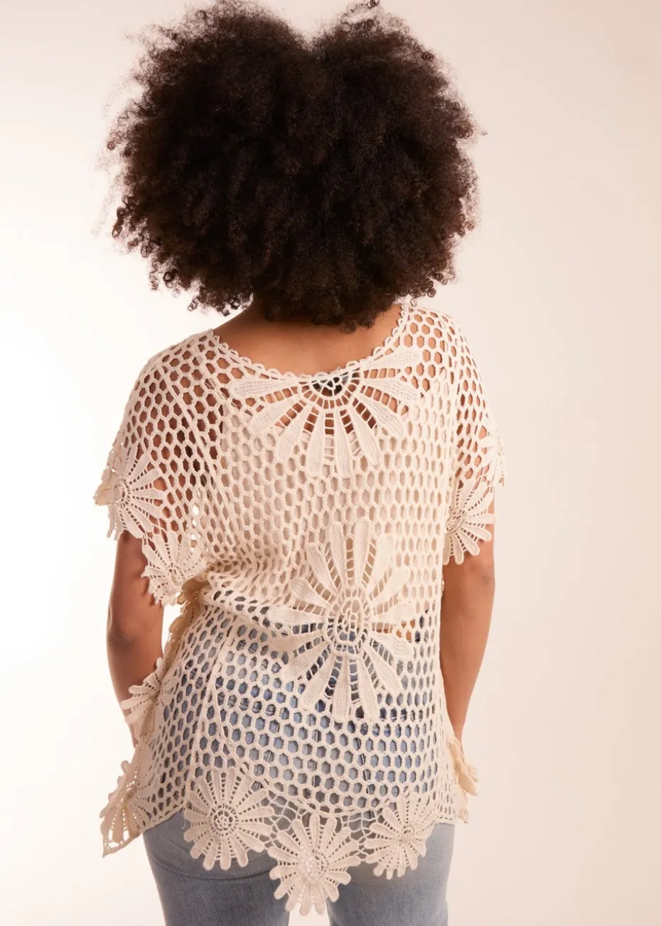 Blue Vanilla Stone Crochet Kaftan