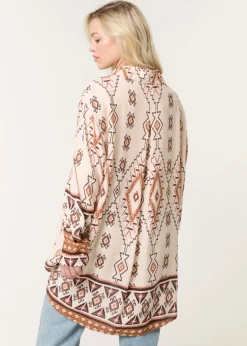 Blue Vanilla Stone Shirt With Geometric Print