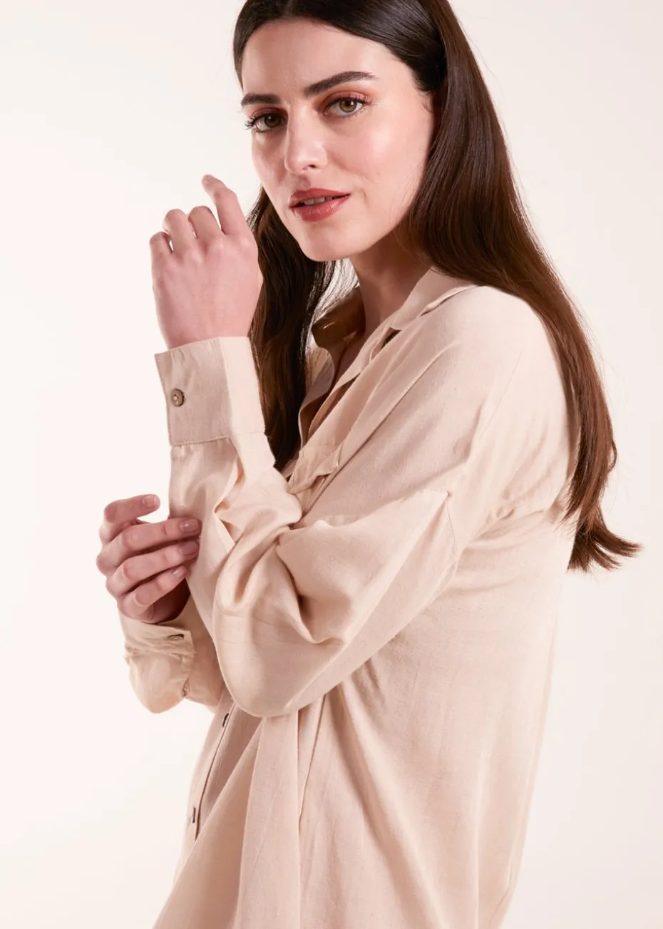 Blue Vanilla Stone Utility Shirt Dress
