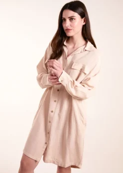Blue Vanilla Stone Utility Shirt Dress