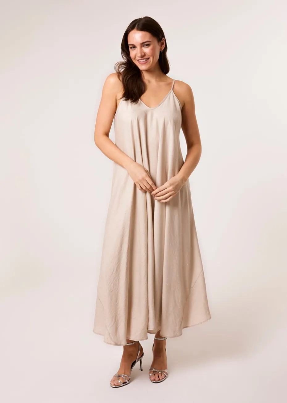 Blue Vanilla Stone V Neck Diamante Dress