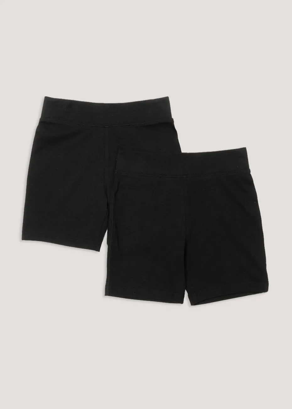 Boys 2 Pack Black Classic School Shorts (3-13yrs)