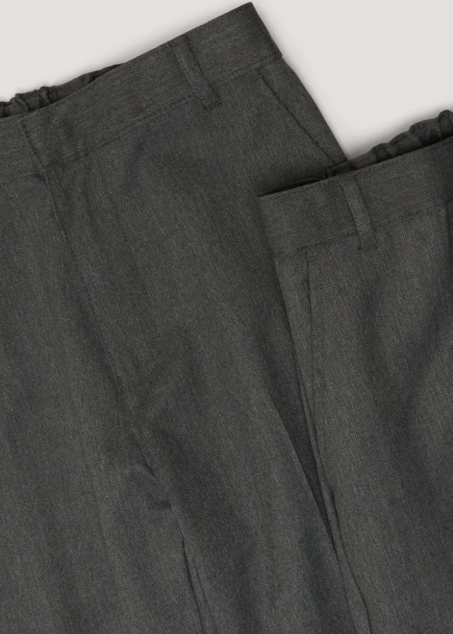 Boys 2 Pack Grey Classic Fit Longer Length School Trousers (3-13yrs)