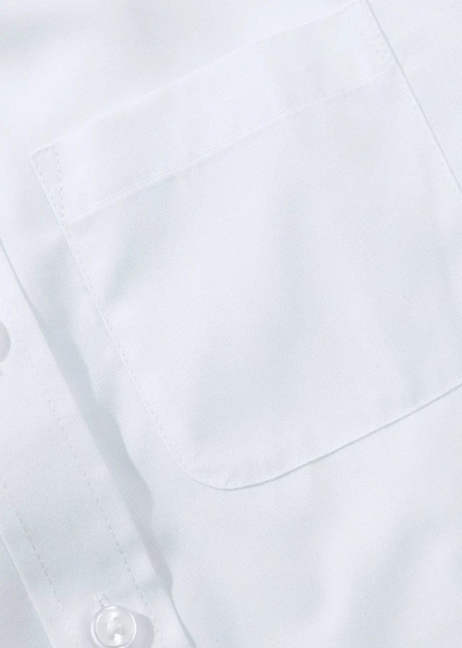 Boys 2 Pack White Generous Fit Short Sleeve School Shirts (6-16yrs)