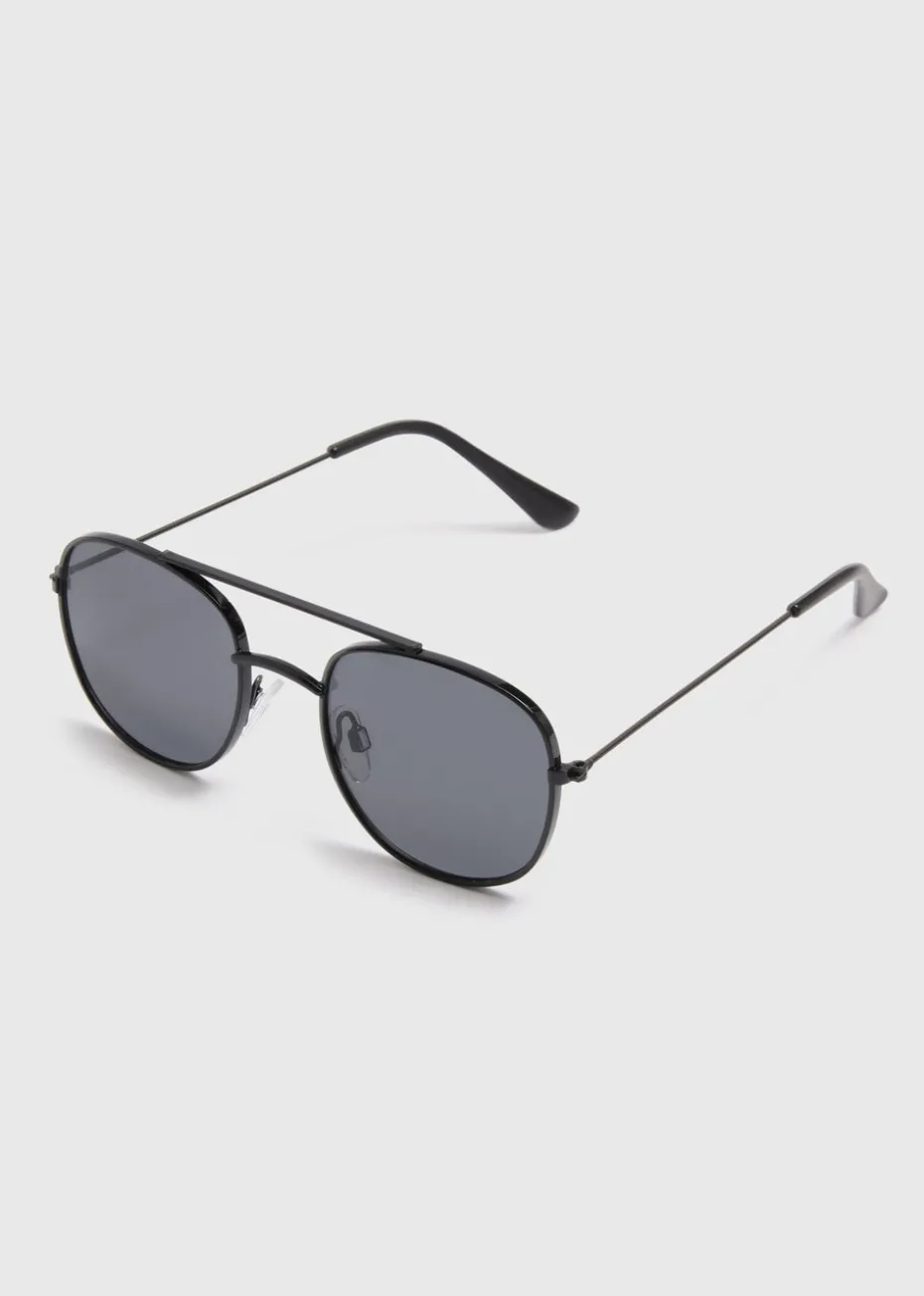 Boys Black Aviator Sunglasses