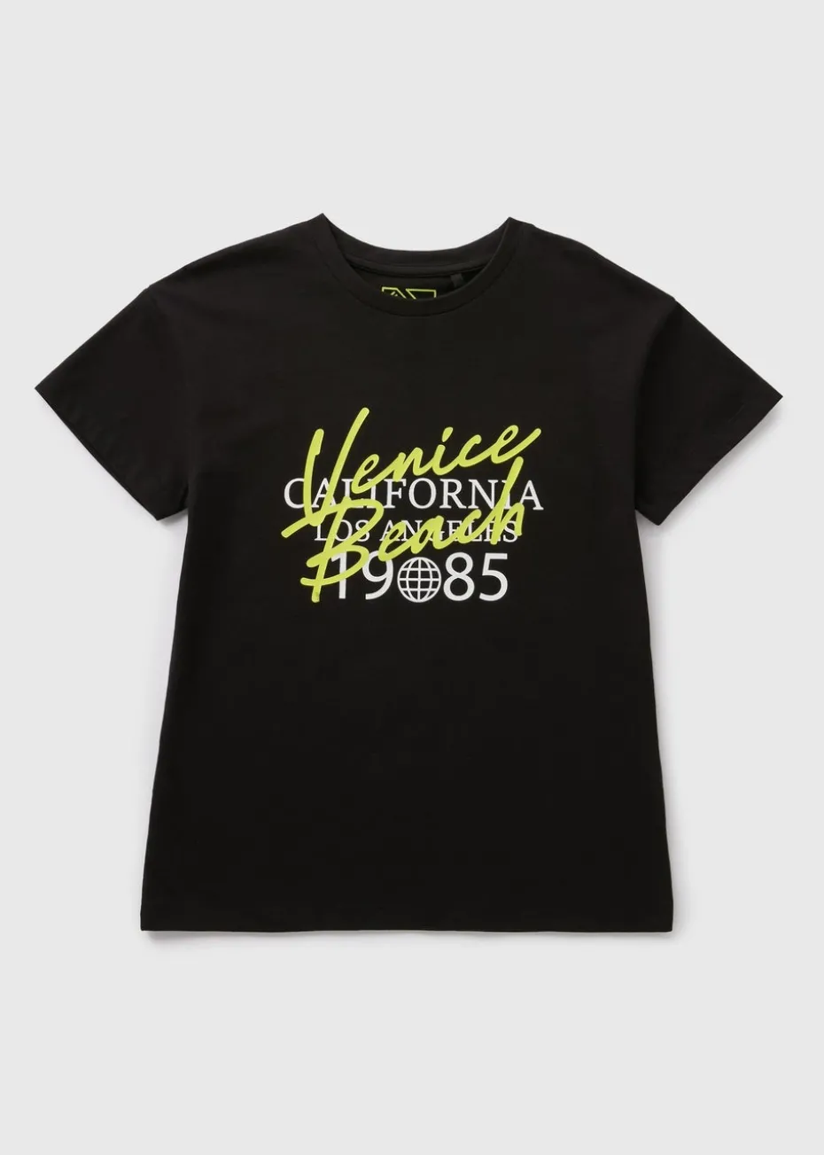 Boys Black California T-Shirt (7-15yrs)