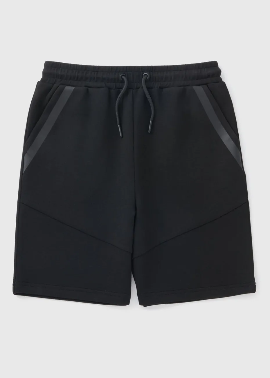 Boys Black Jogger Shorts (7-15yrs)