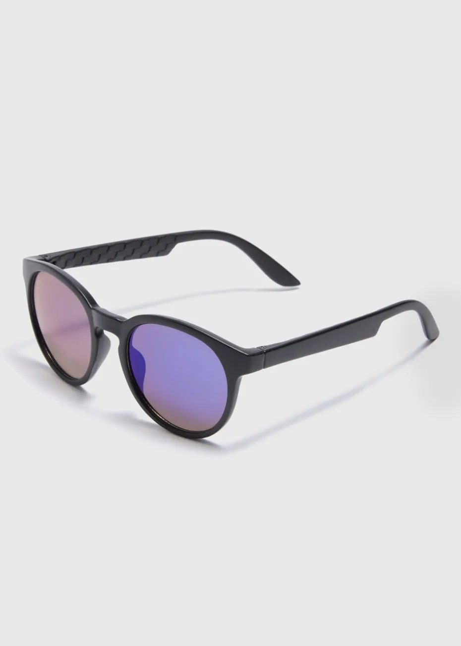Boys Black Round Lense Sunglasses