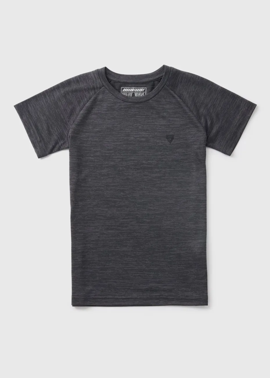 Boys Charcoal Sports T-Shirt (7-15yrs)