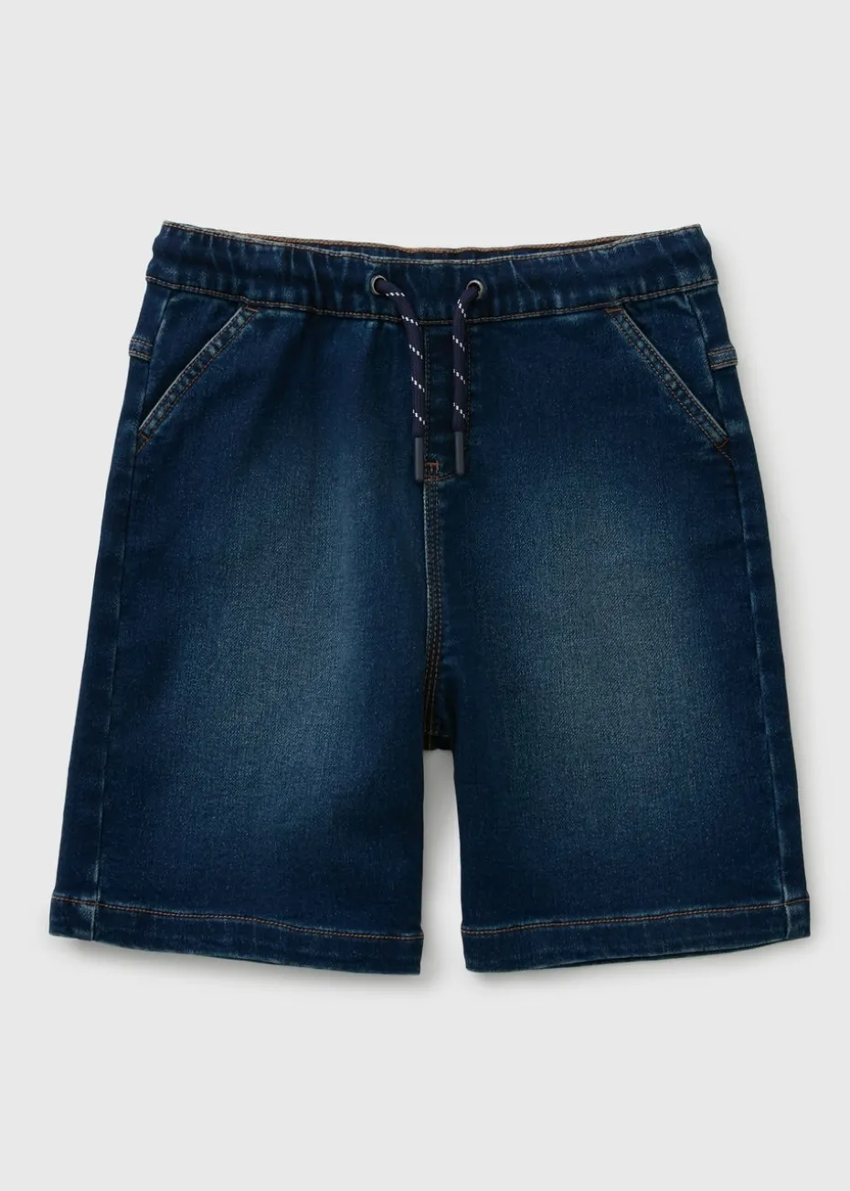 Boys Darkwash Knitted Denim Shorts (7-15yrs)