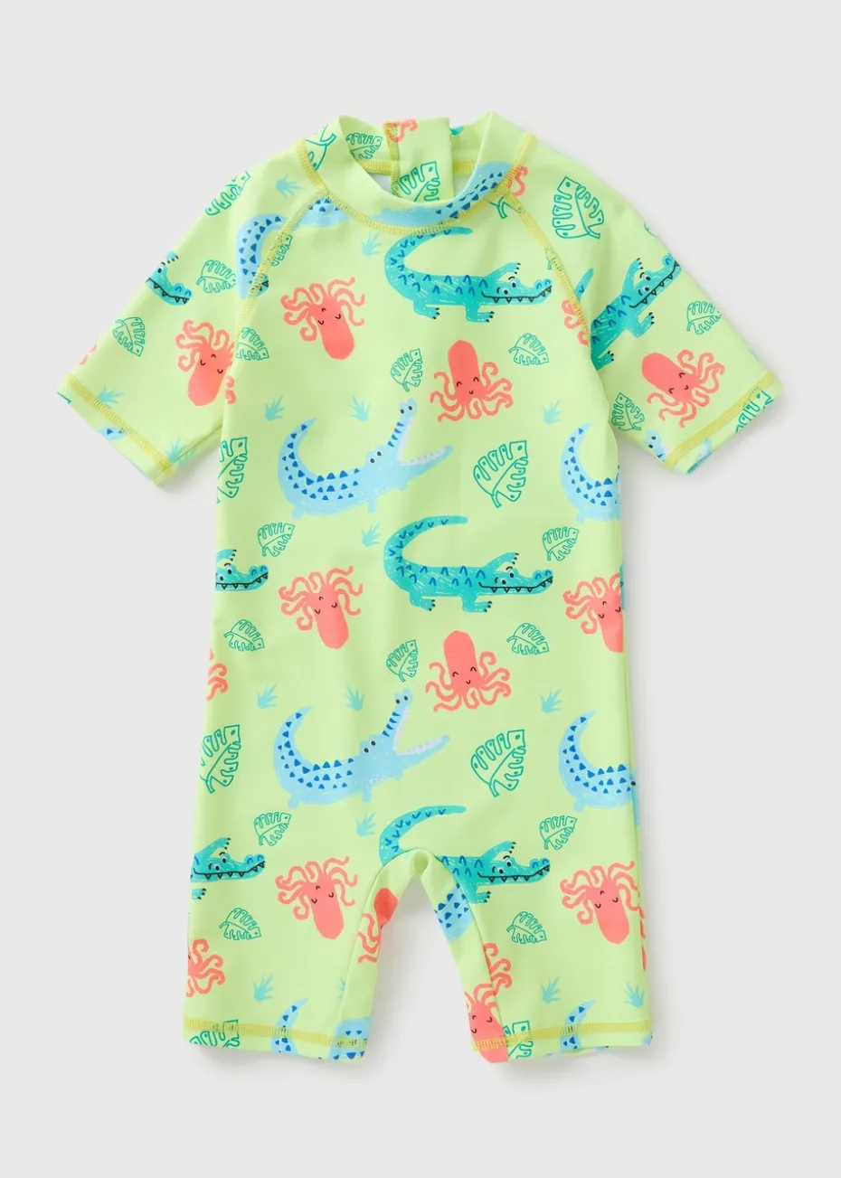 Boys Green Crocodile Surf Suit (1-7yrs)