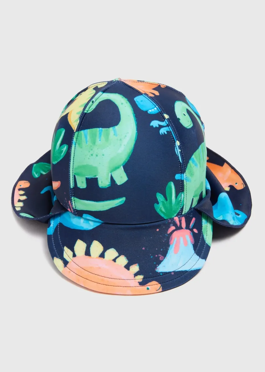 Boys Navy Dino Swim Cap (6mths-6yrs)