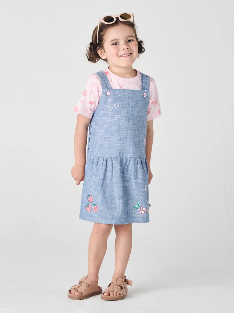 Brand Threads Peppa Pig Pink Daywear Pinafore Dress (12 Months - 5 Years)