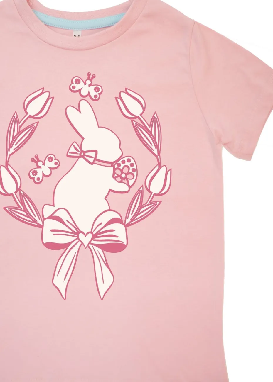 Brands In Easter Bunny Wreath Girls Pink Hearts Pyjamas (3-8 Years)
