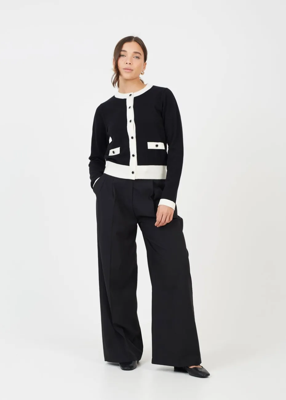 Brave Soul Black Classic Round Neck Cardigan