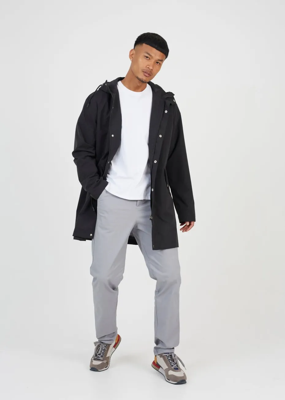 Brave Soul Black Microfibre Parka Jacket