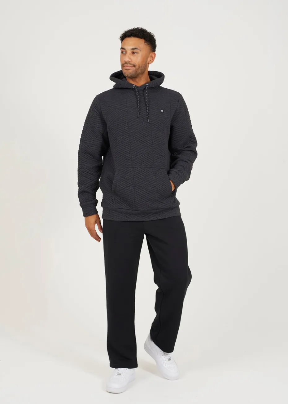 Brave Soul Charcoal Overhead Hoody with Geometric Pattern