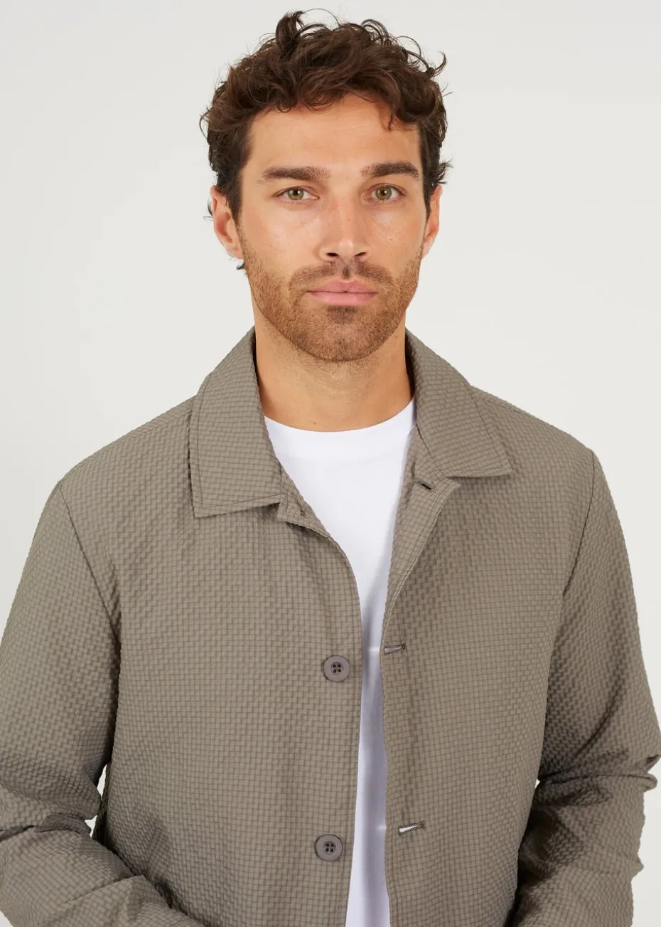 Brave Soul Green Seersucker Shacket