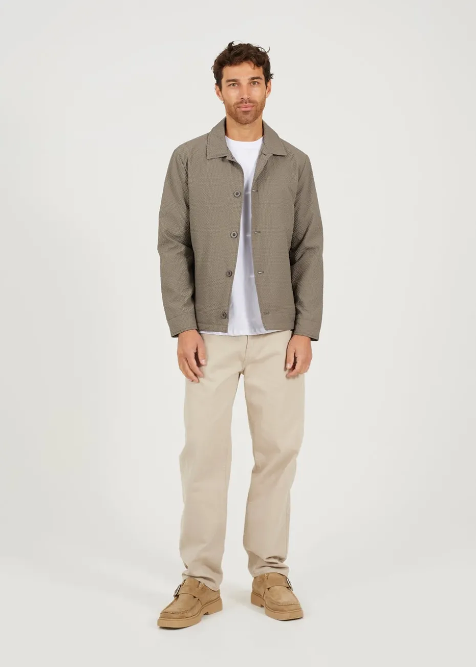 Brave Soul Green Seersucker Shacket