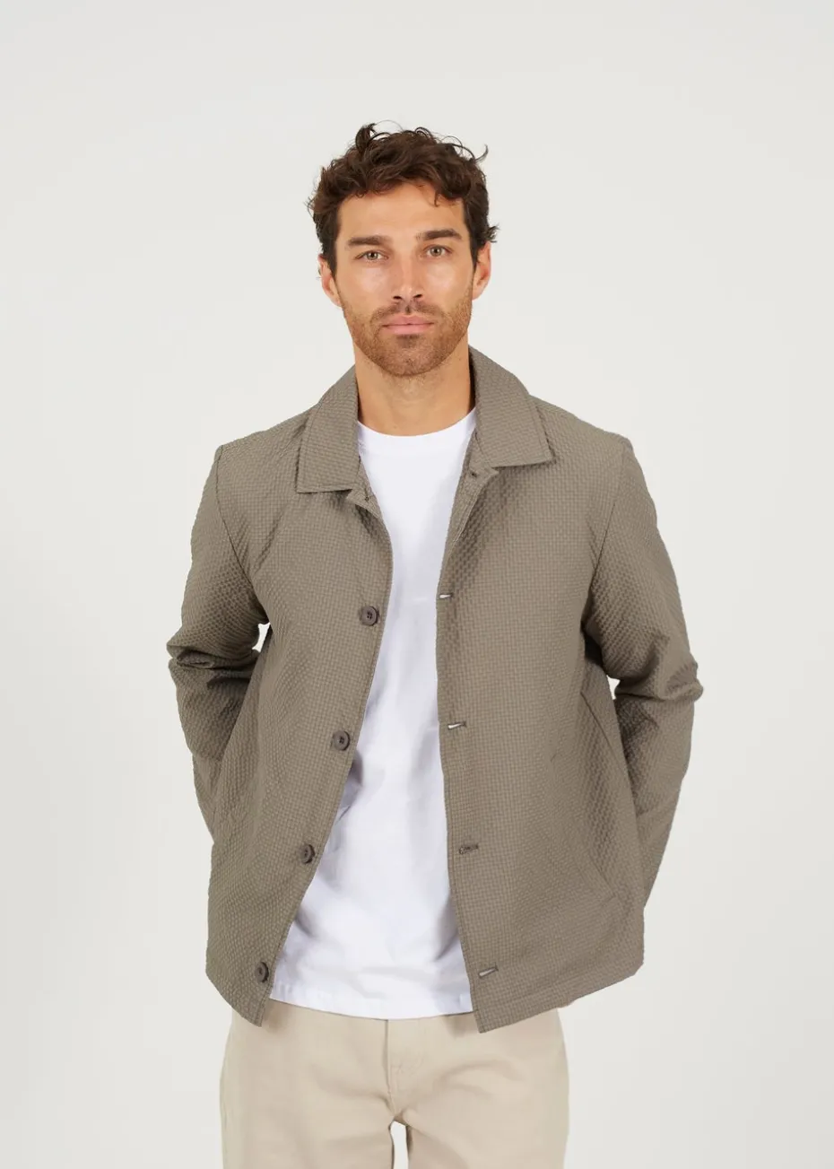 Brave Soul Green Seersucker Shacket
