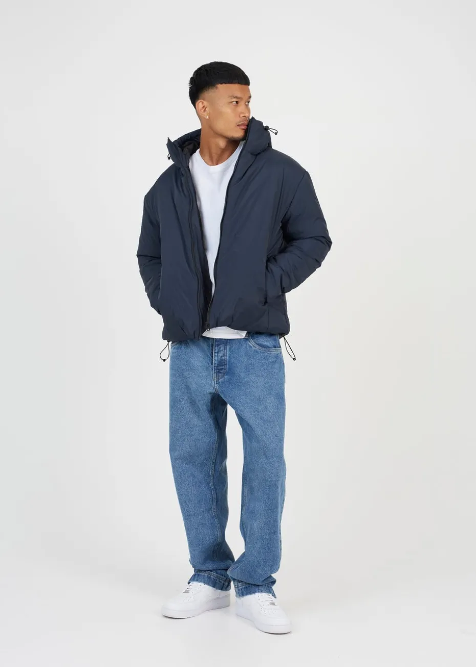 Brave Soul Navy Padded Hooded Jacket