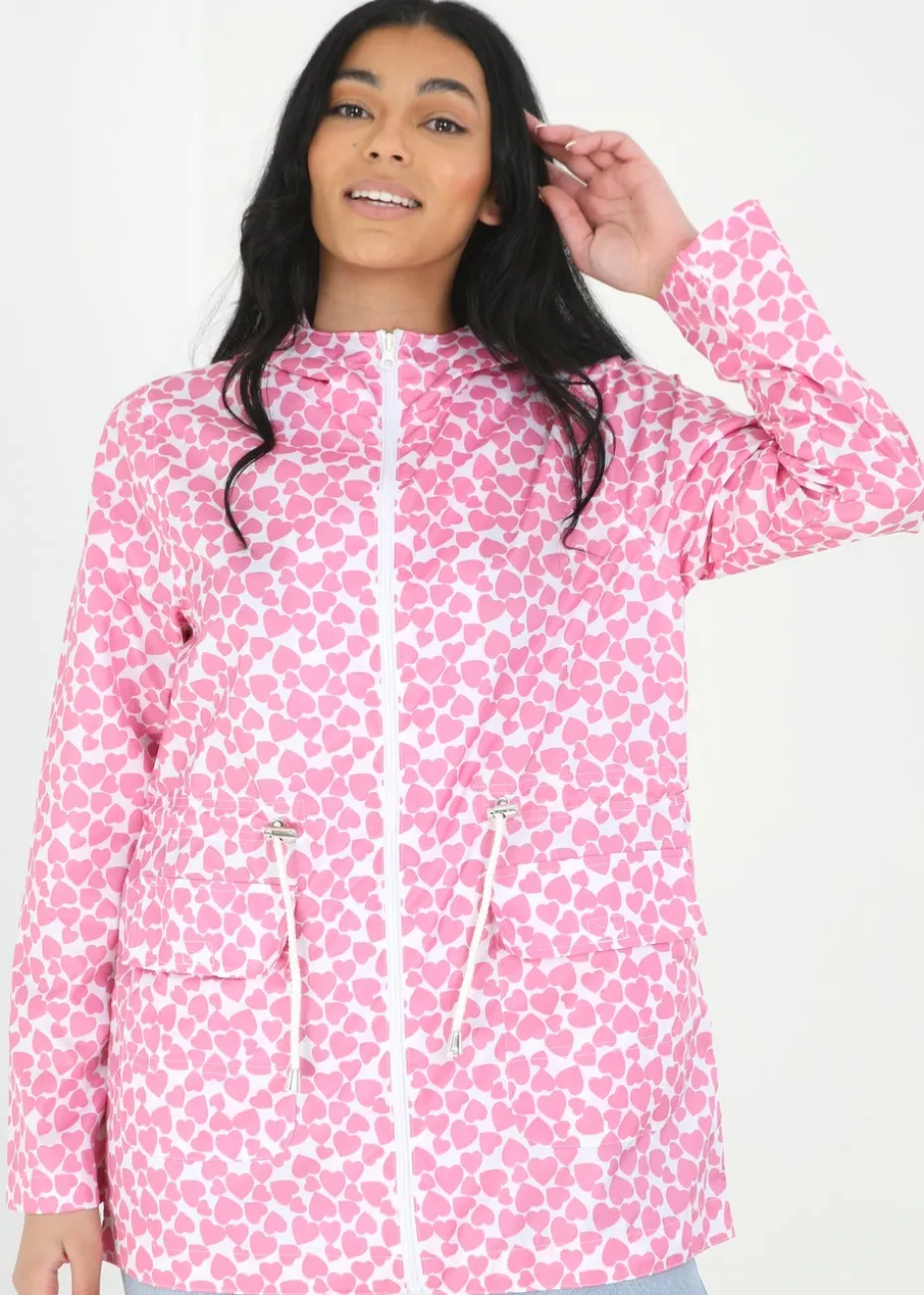 Brave Soul Pink Lightweight Showerproof Hooded Mac